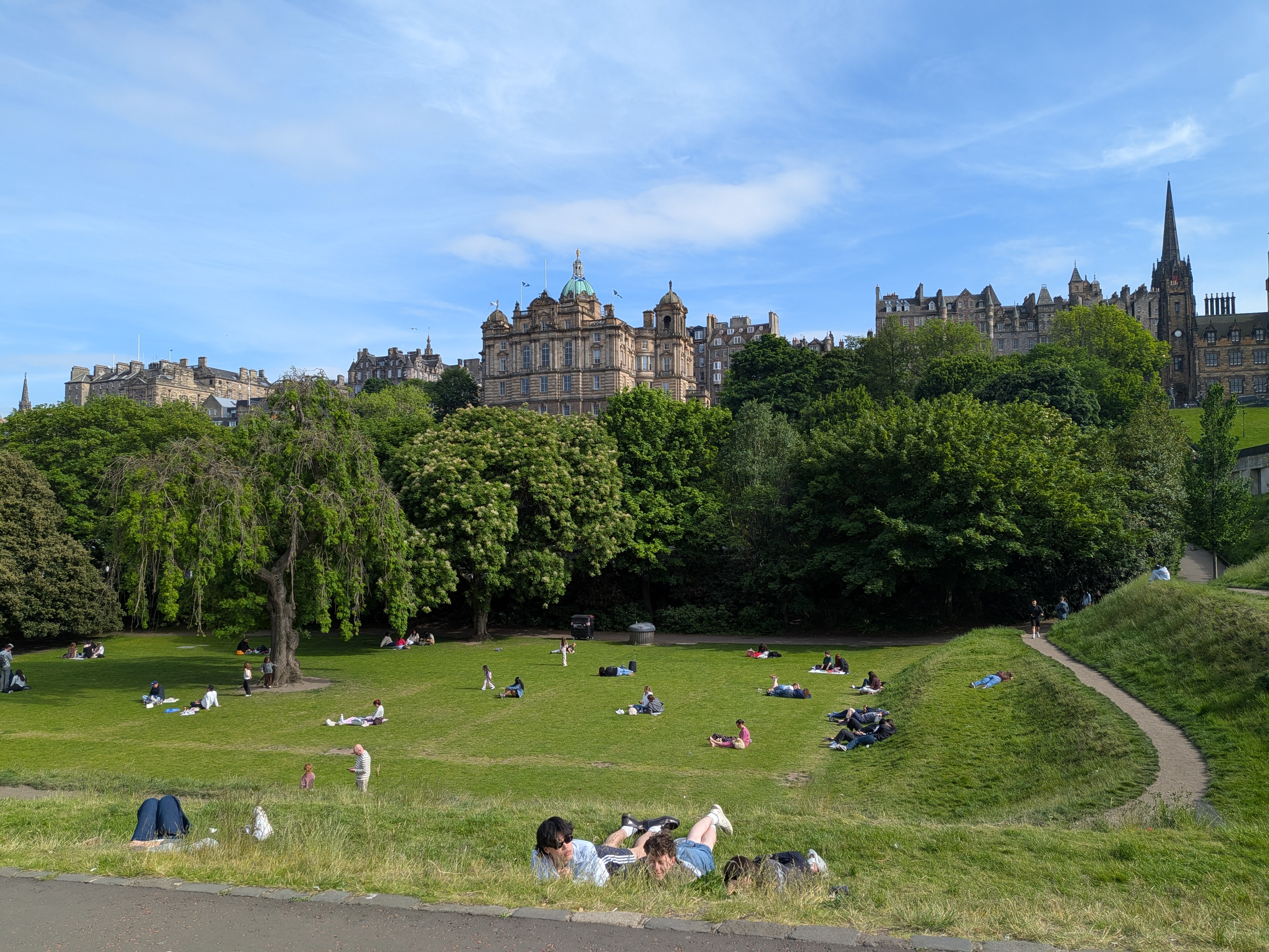View from the Princess Street Gardens, next to the National Galleries of Scotland