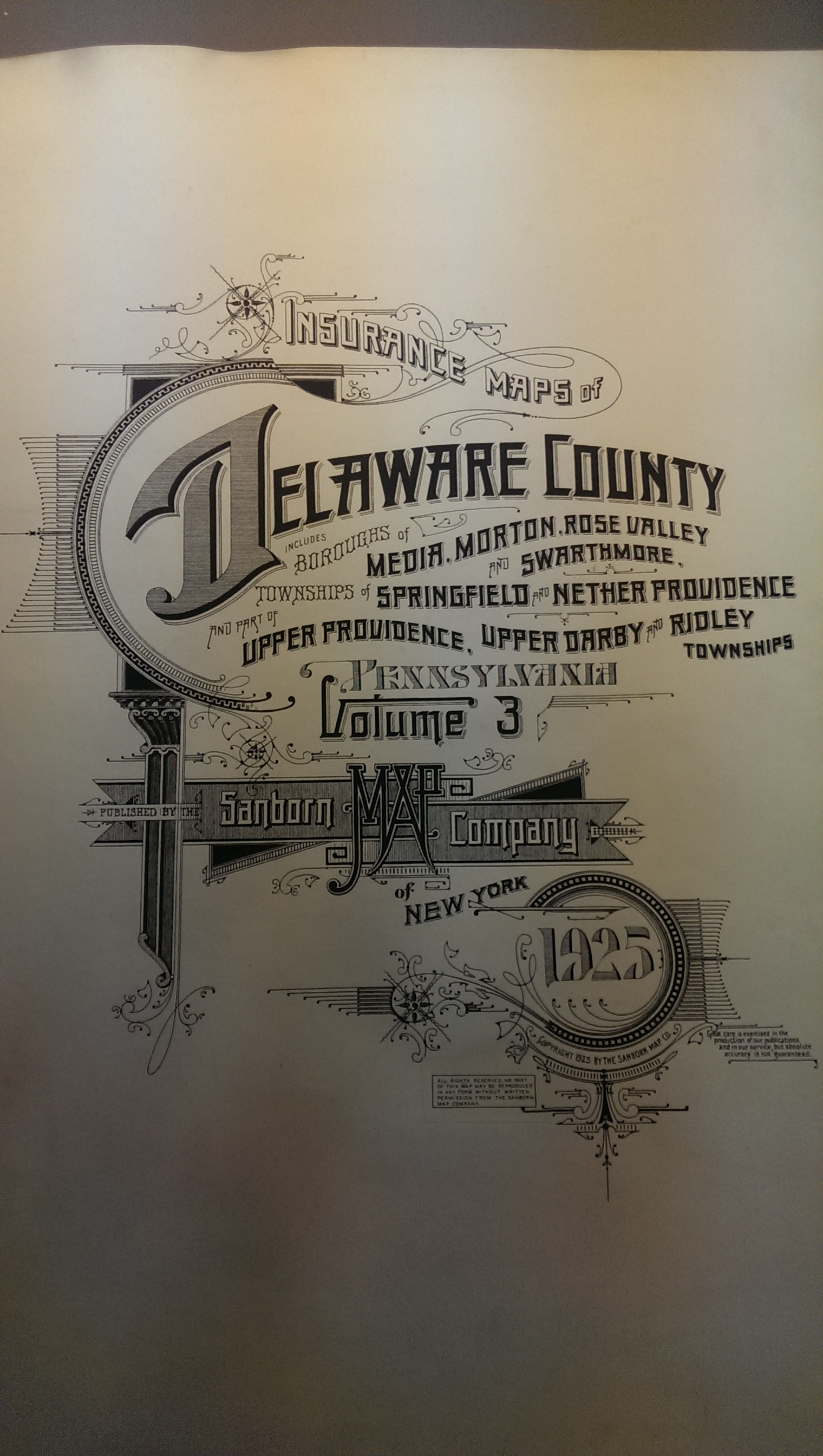 Title page of volume 3 of Sanborn Maps