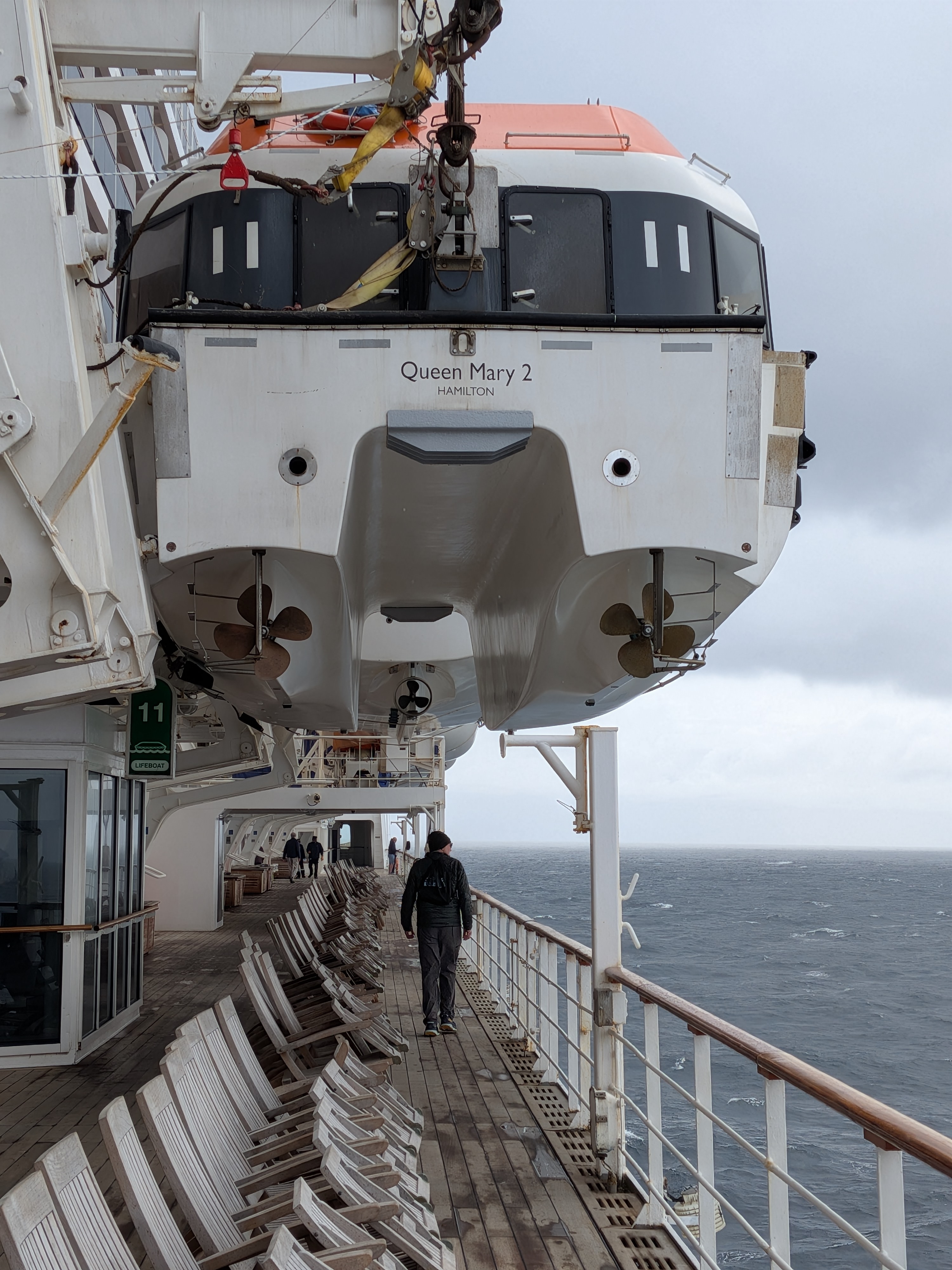 Lifeboat on deck 7 of the Queen Mary 2
